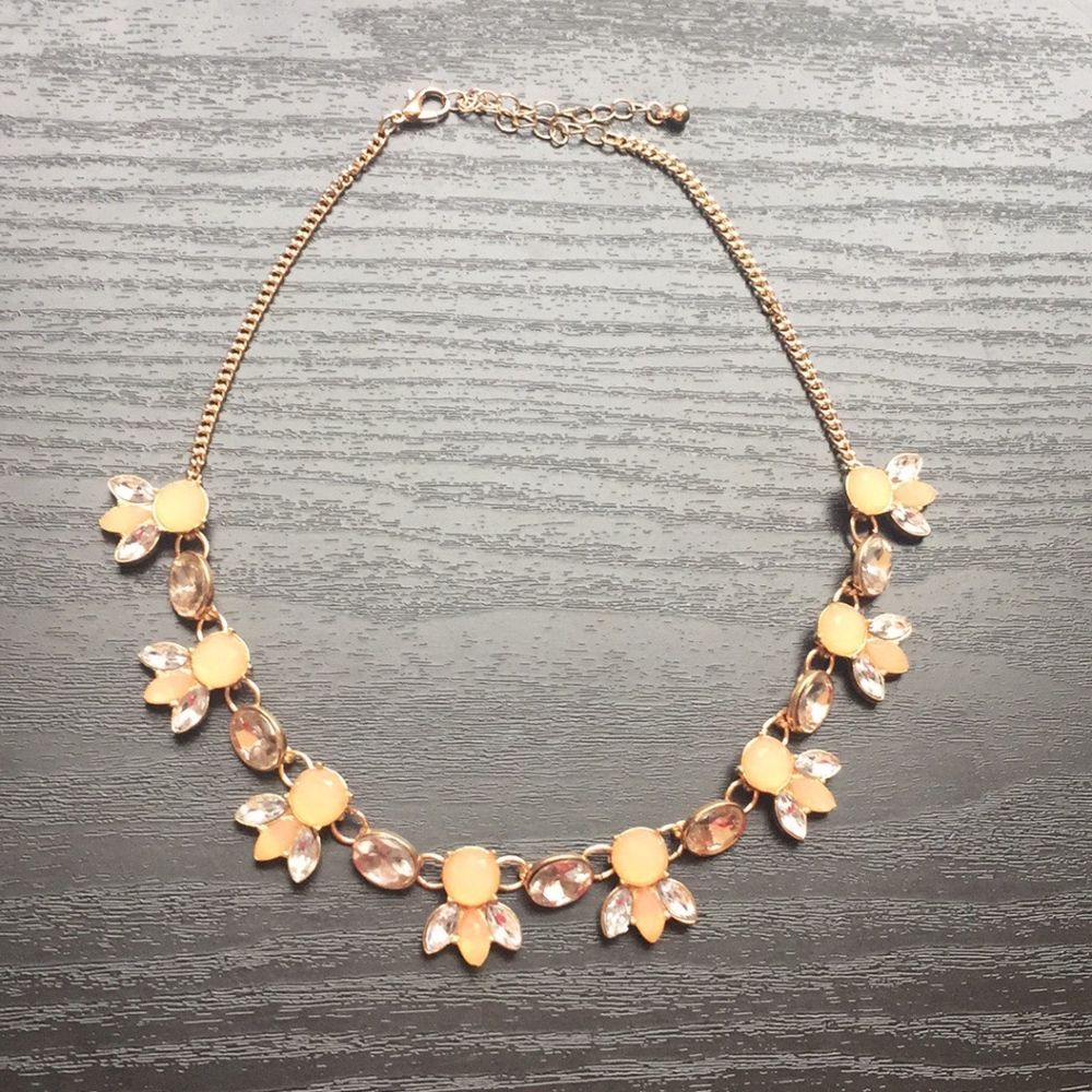 Pale Pink and Gold Statement Necklace - Picture 1 of 1